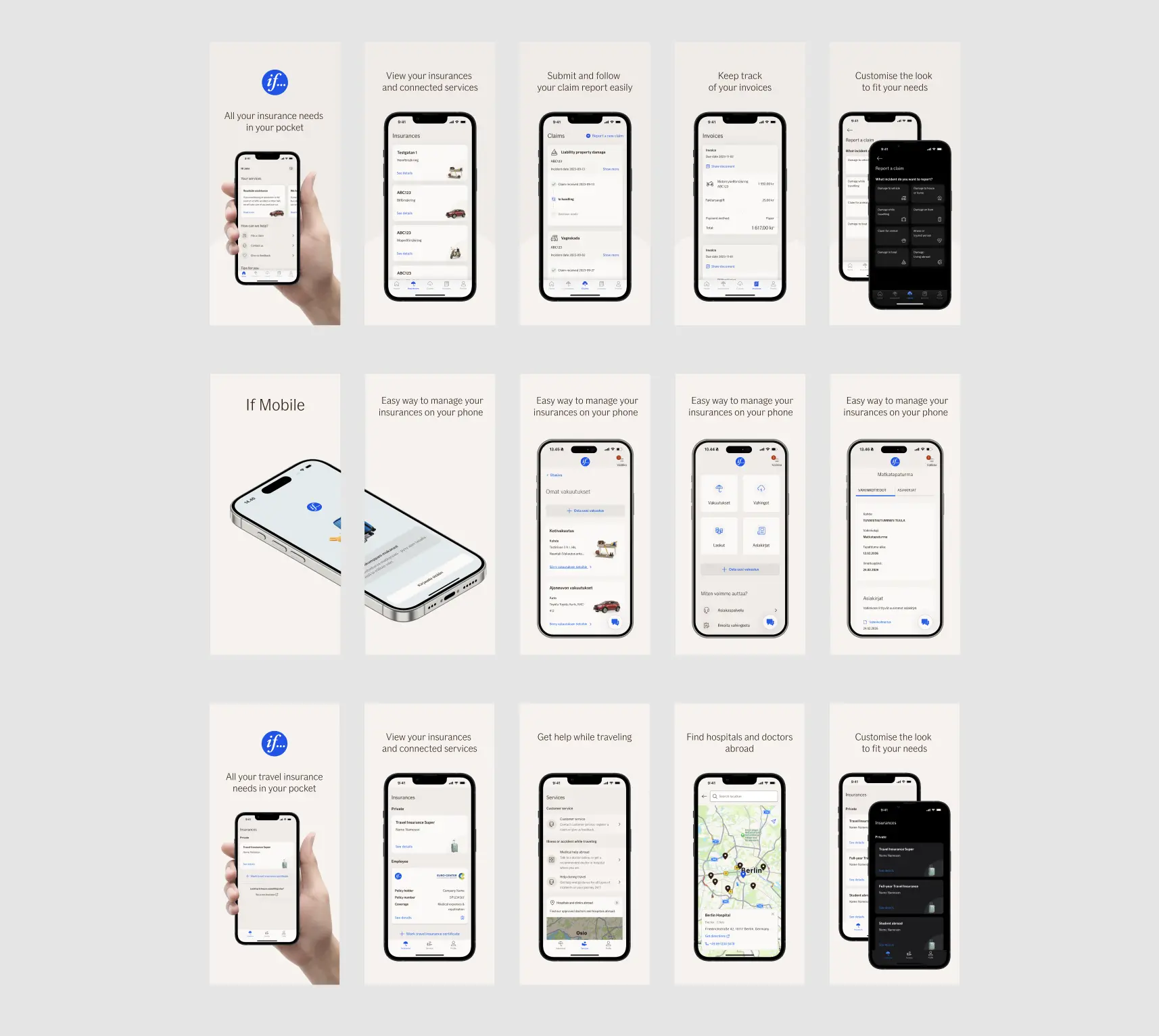 App Store screenshots of three If apps, five for each